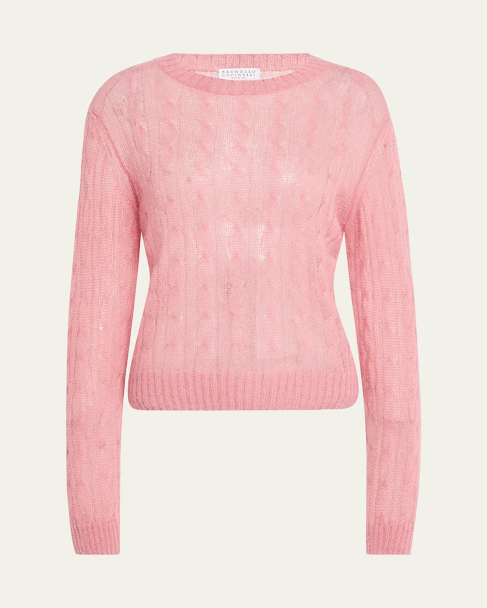 Mohair Cable Crewneck Sweat